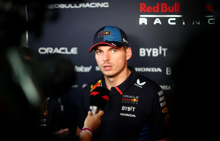 Max Verstappen during the press conference on Wednesday at the 2024 Saudi Arabia GP